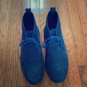 Tod’s men’s blue suede desert boots.